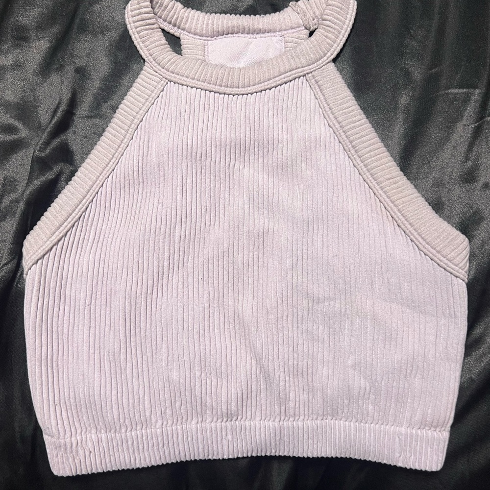Aerie light purple Ribbed Crop Tank Top
